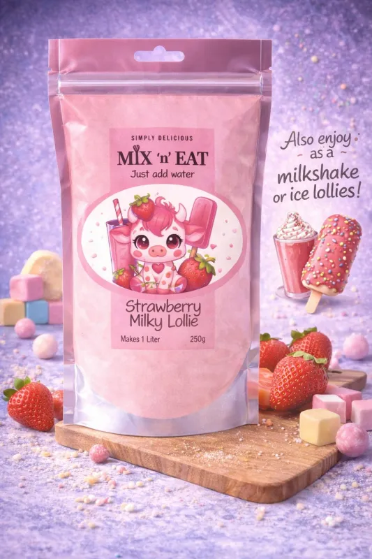 Mix n Eat Strawberry Milky Lollie